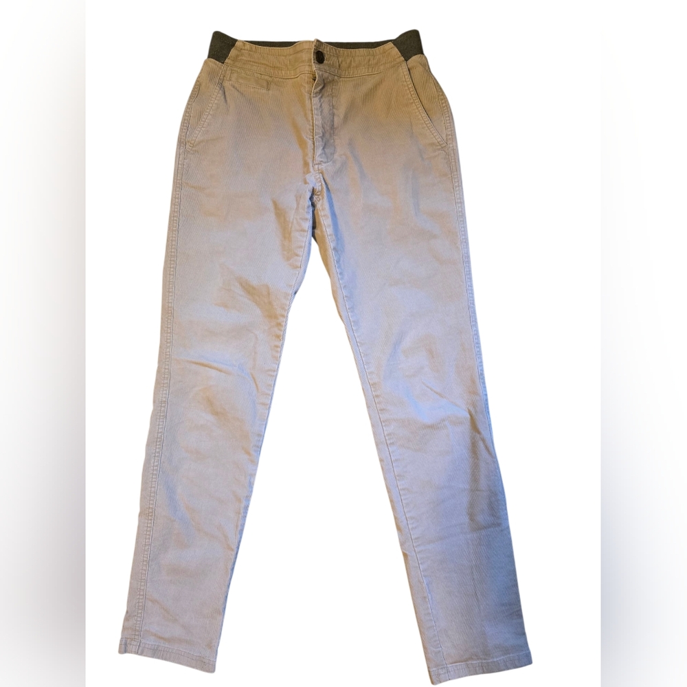 UpWest Cream Corduroy Pants With Drawstring Waist And Button Fly Size S